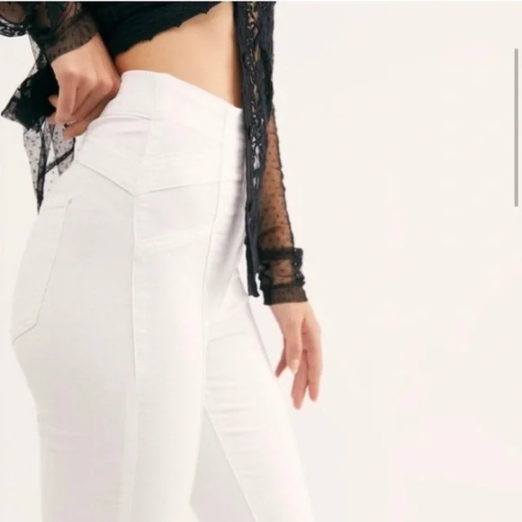 Free People | Feel Alright White Skinny Jeans - Picture 3 of 9